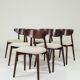 Chaises de salle à manger scandinave design beige blanc lot de 6