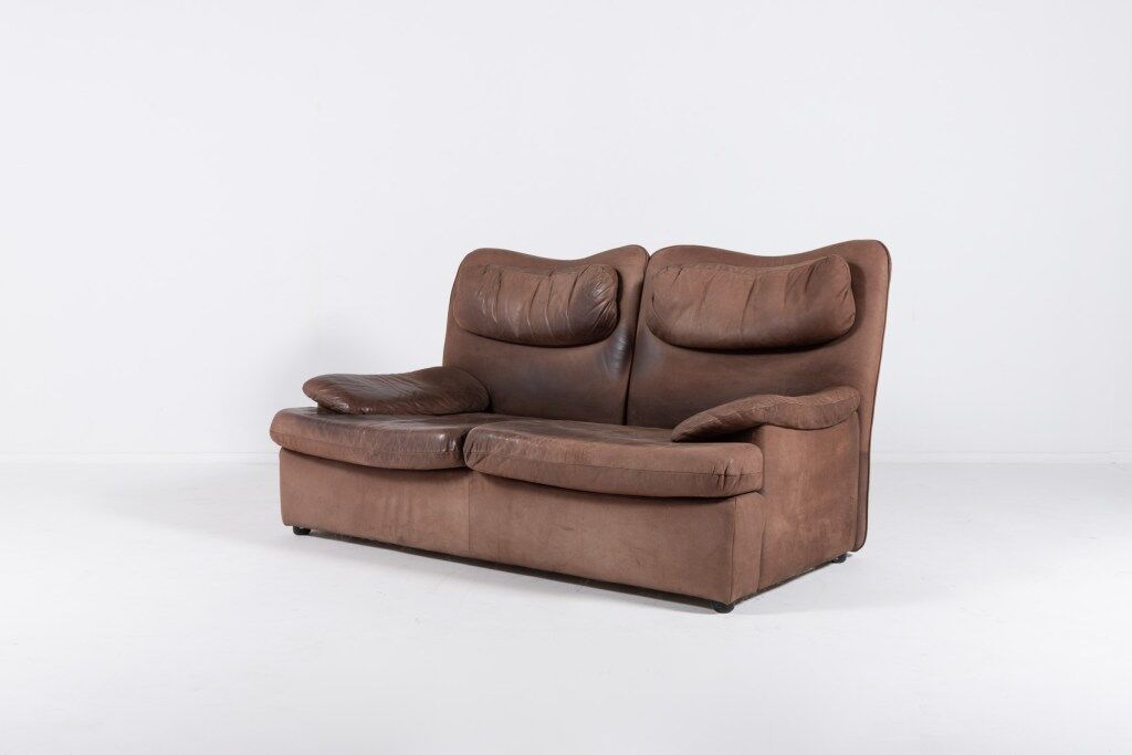 Vintage 2-seater sofa in aniline leather from the 1970s