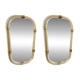 Pair of Gold Leaf Murano Glass Wall Mirrors, Italian "Torciglione" Design