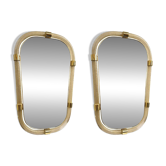 Pair of Gold Leaf Murano Glass Wall Mirrors, Italian "Torciglione" Design