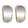 Pair of Gold Leaf Murano Glass Wall Mirrors, Italian "Torciglione" Design