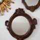 Miroir original en verre décoratif marron moyen, Europe, années 1960