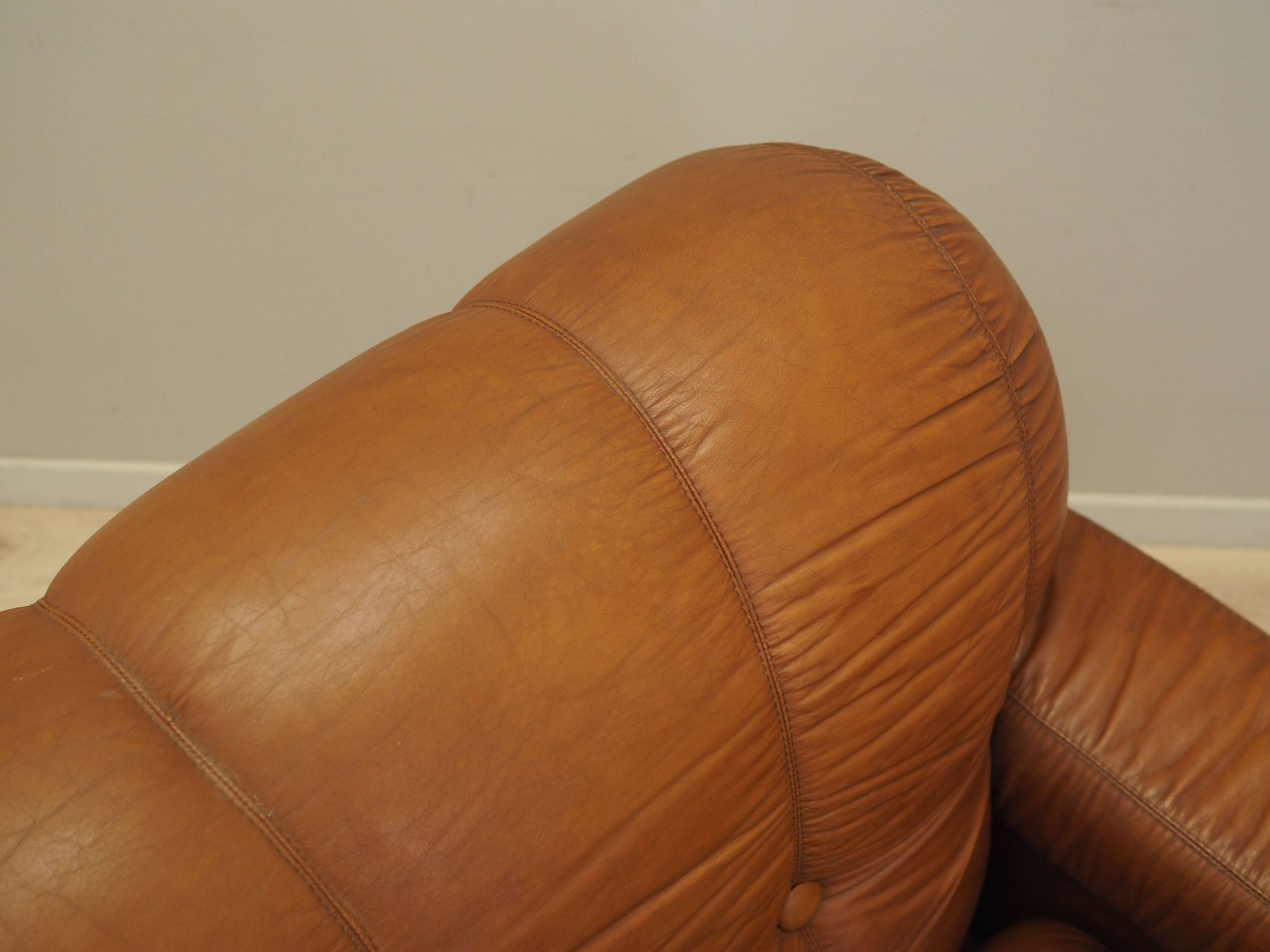 Brown armchair, Italian design, 1970s, production: Italy