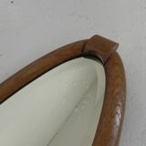 Oval gold mirror with faceted edge, 1950s