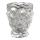 Frosted glass vase, decorated with cherubs and flowers, vintage.