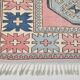 Dusty Pink Turkish Vintage Oushak Rug, 7x9 Area Rug For Living Room