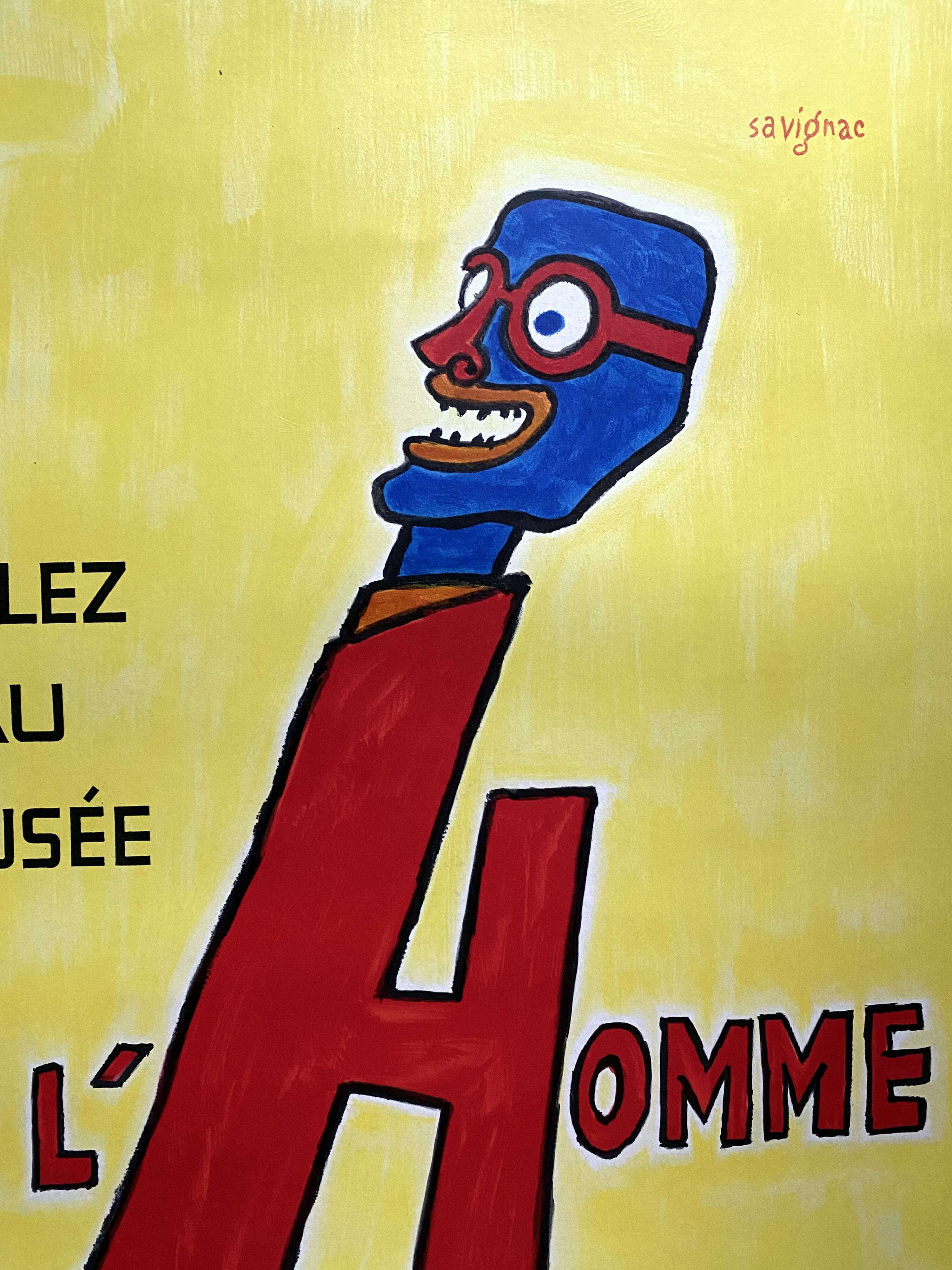 Original poster "Go to the Museum of Man" Savignac 49x69cm 1981