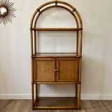 Bamboo shelf and smoked glass