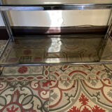 Modular shelf chrome and smoked glass 70s