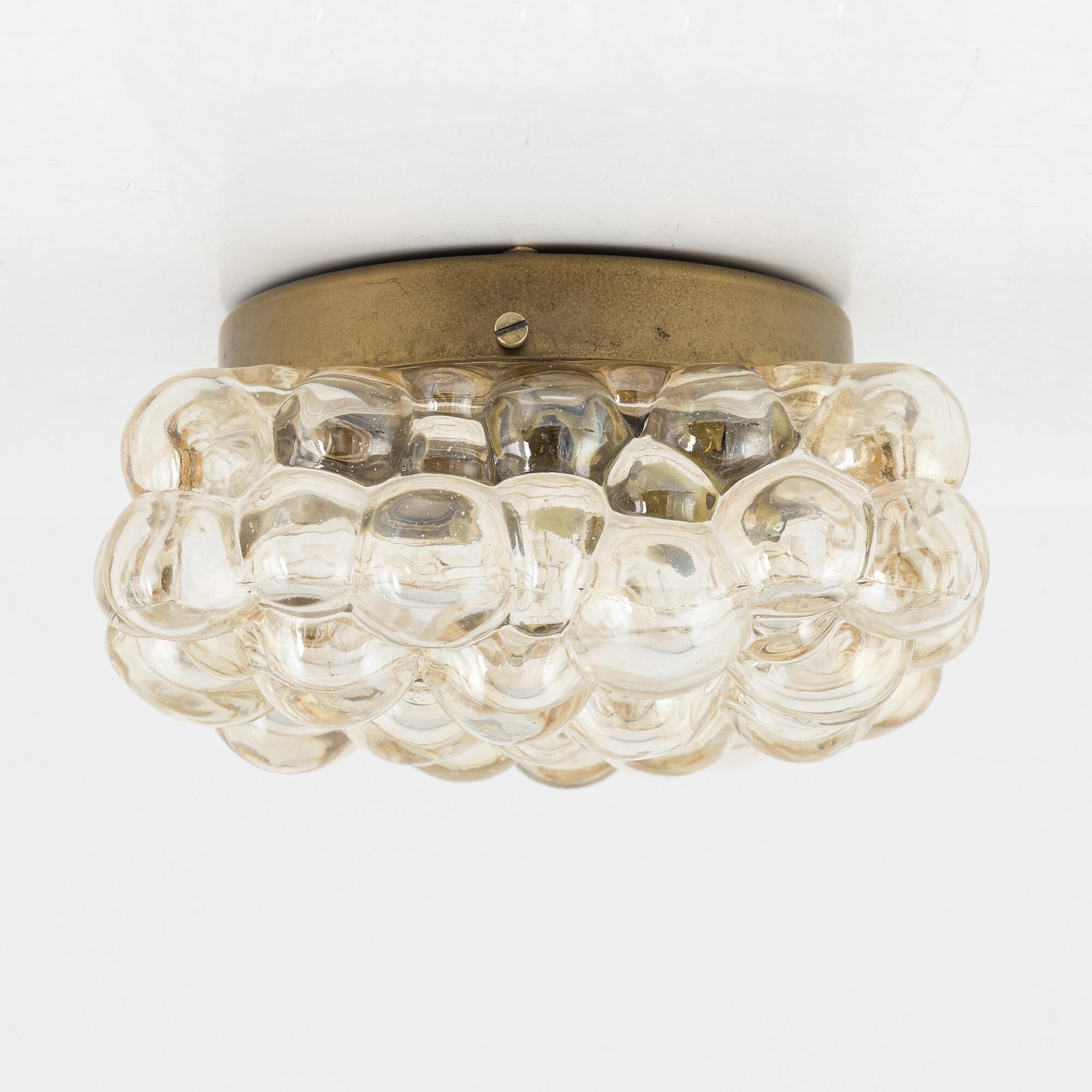 Wall lamp or recessed lamp in bubbled glass by Helena Tynell, 1960s, Limburg, Germany.