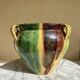 Ancient glazed terracotta pot from the 19th century, south-west France.