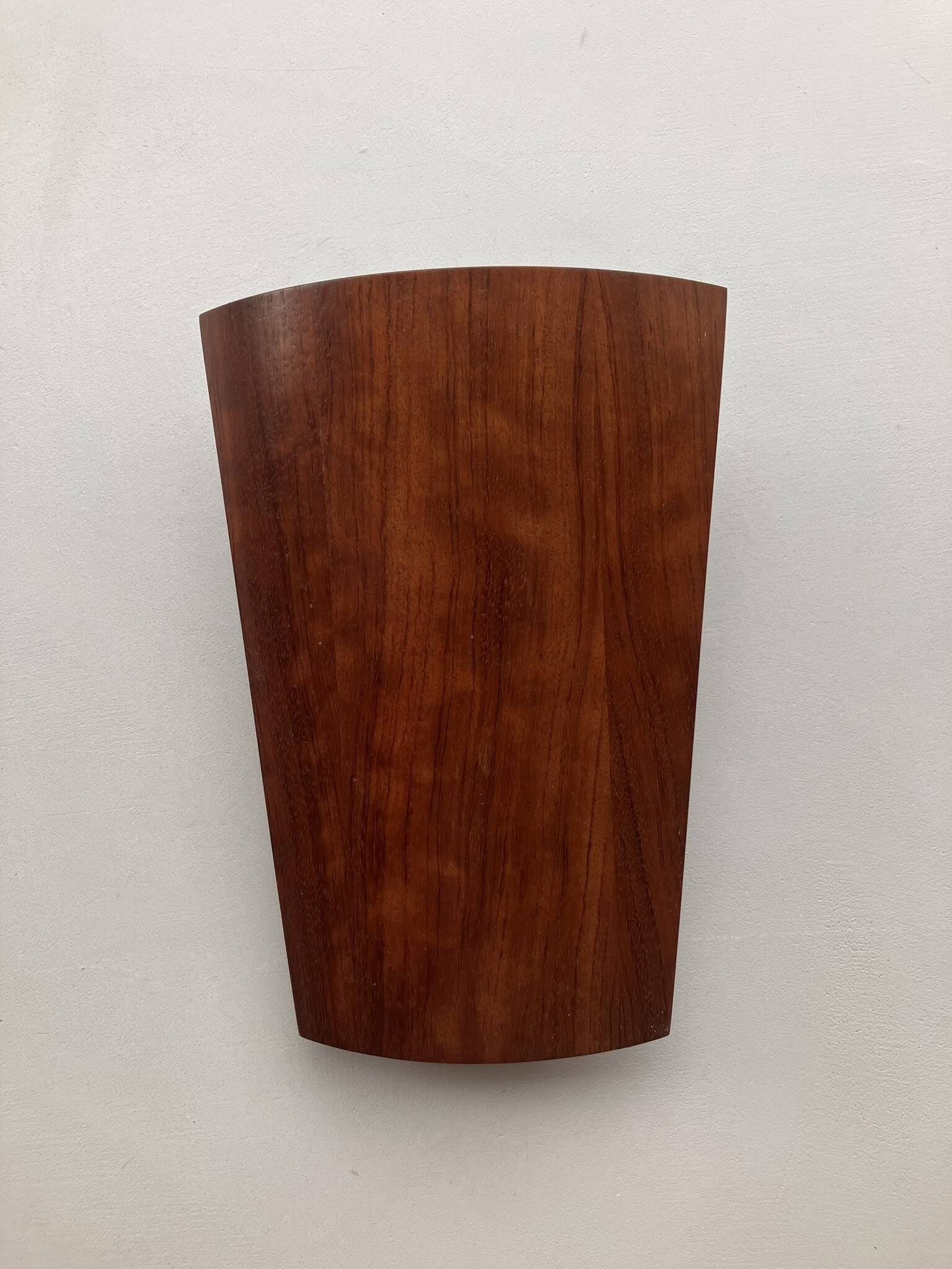 Thermoformed walnut wood wall light design Lucid from the 1980s 90s.