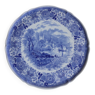 Large antique blue faience dish – "Burgenland" model by Villeroy