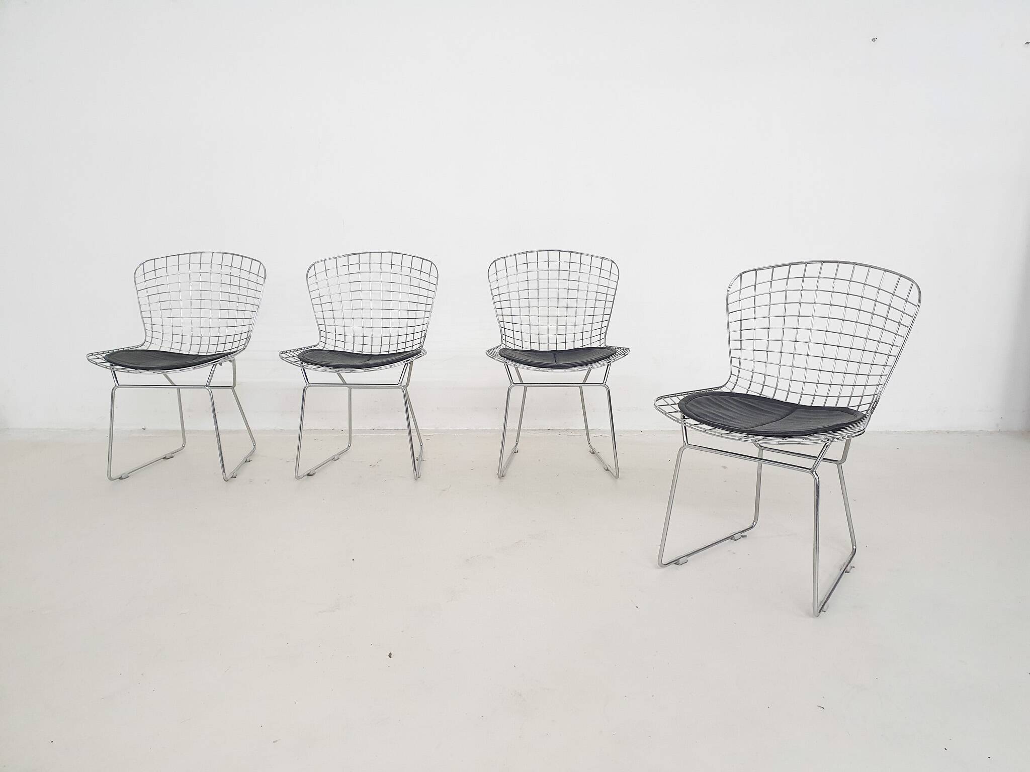 Set of four  wire chairs, 1970's