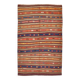 Tapis vintage Kilim rayé rouge et orange