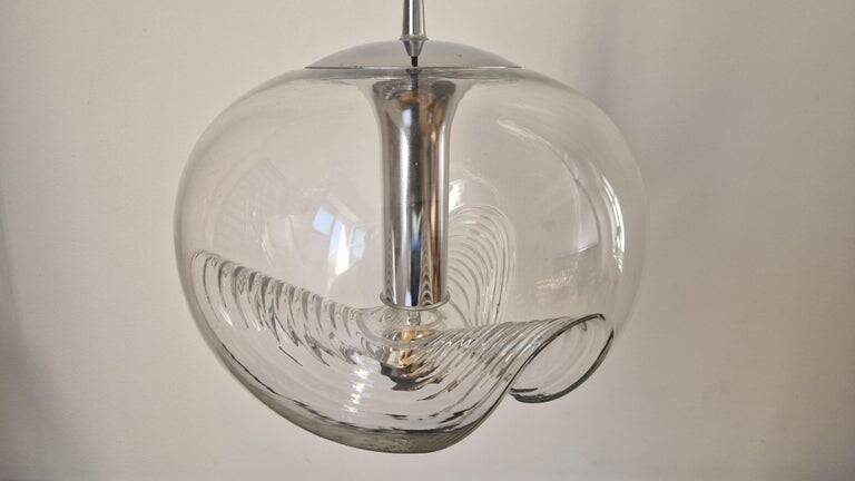 Midcentury Pendant "Wave" by Koch and Lowy for Peill & Putzler, 1960s