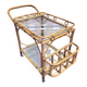Service trolley, bar, bamboo, rattan, 1950s