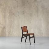 Suite de 4 chaises modèle 89 en teck et cuir par Erik Buch pour Pol Dinesen, Danemark, 1960's