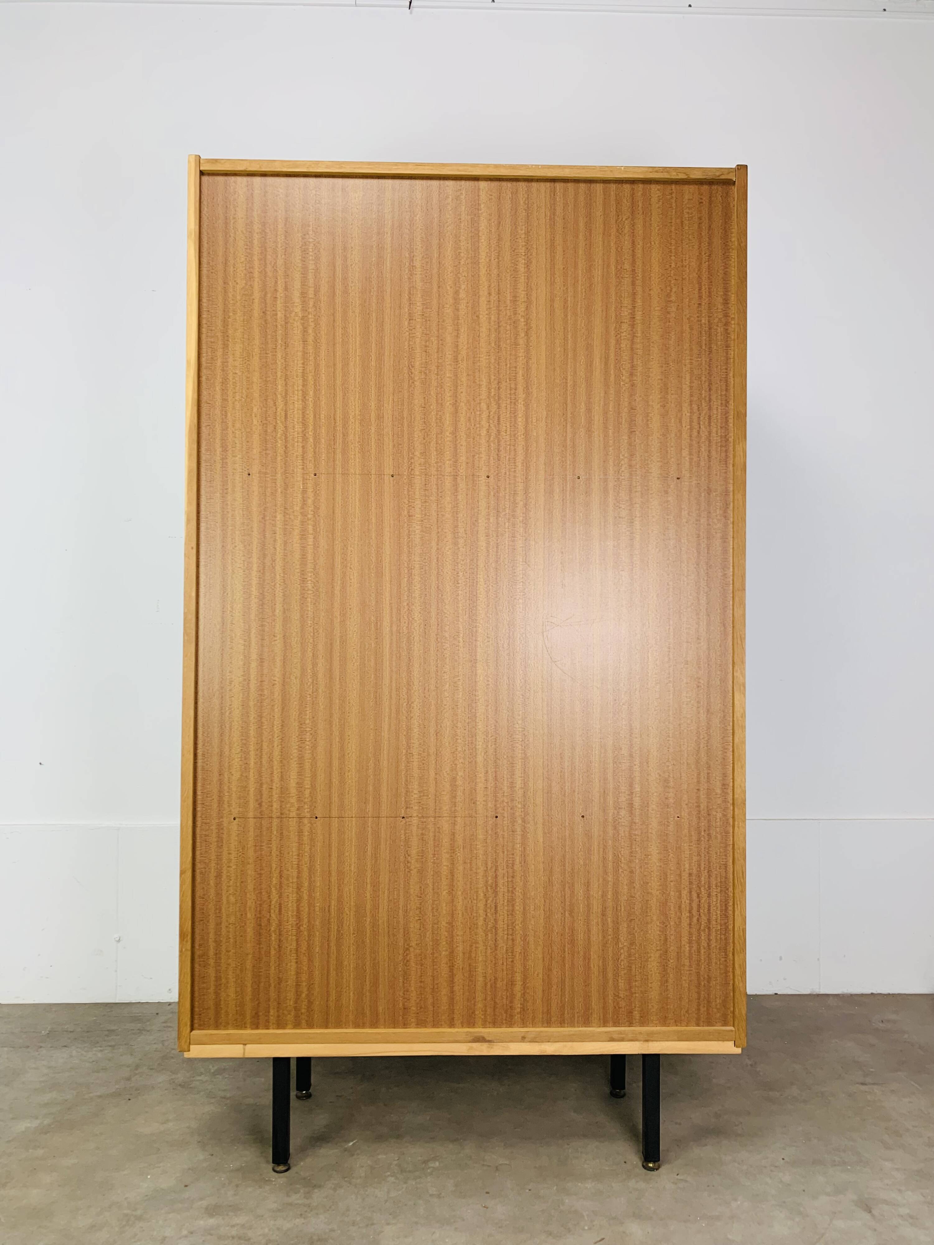 1950s modernist bookshelf, light oak, vintage
