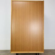 Etagère bibliothèque moderniste des années 50, chêne clair, vintage