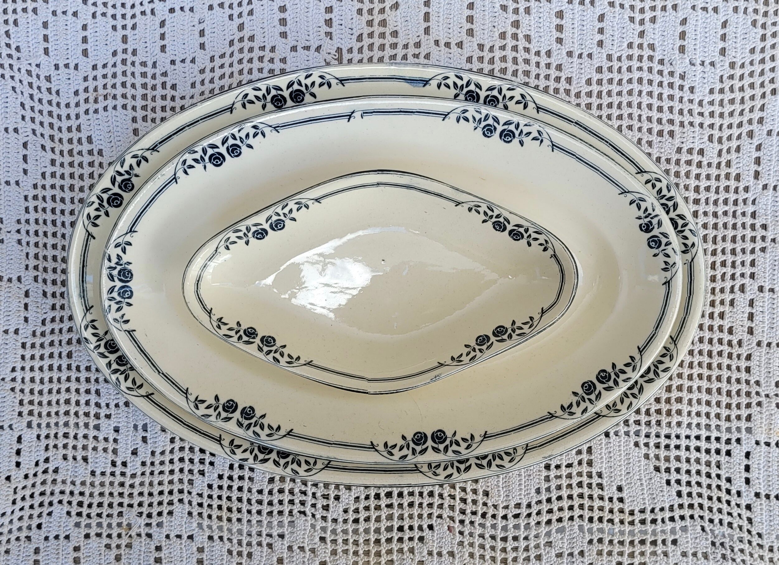 Set of 3 oval dishes Salins, iron earth