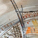 Large German ceramic plate with fish from the mid-century.