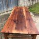 Table de ferme ancienne en cerisier massif avec 2 tiroirs et une tirette