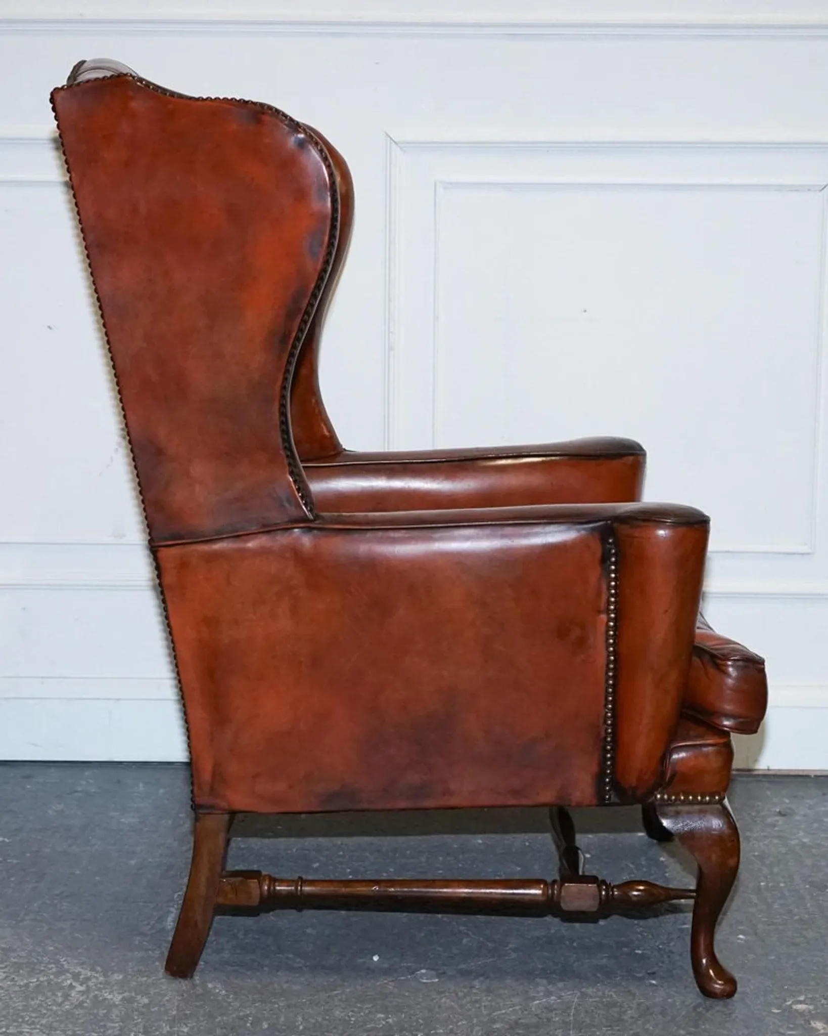 Chesterfield Wingback Armchairs with Flat Arms by William Morris, Set of 2