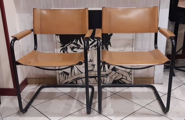 Lot de 2 fauteuils couleur fauve fasem italy
