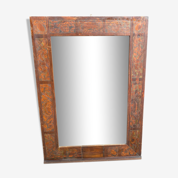 Beveled mirror wooden frame