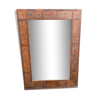 Beveled mirror wooden frame