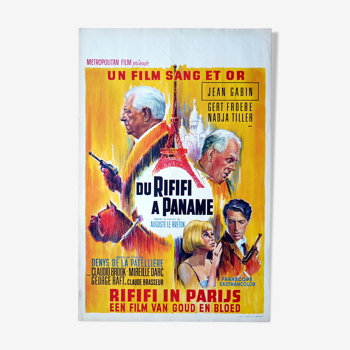 Original movie poster for rififi at Paname with Jean Gabin