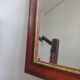 Vintage Cherry Wood Wall Mirror with Gilt Detail & Beveled Glass, 1980