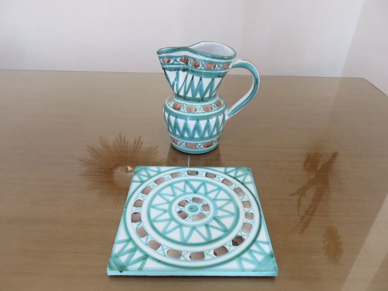 Robert Picault dyed ceramic flat 1950s 60s