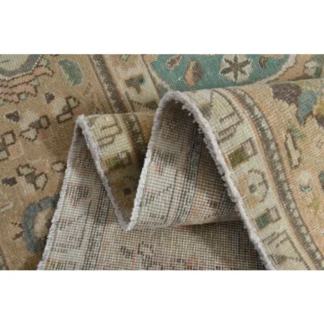 Tapis de zone vintage persan fait main en laine et coton des années 1970 285x397