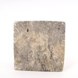 Moroccan candle holder in carved beige stone, 1970s