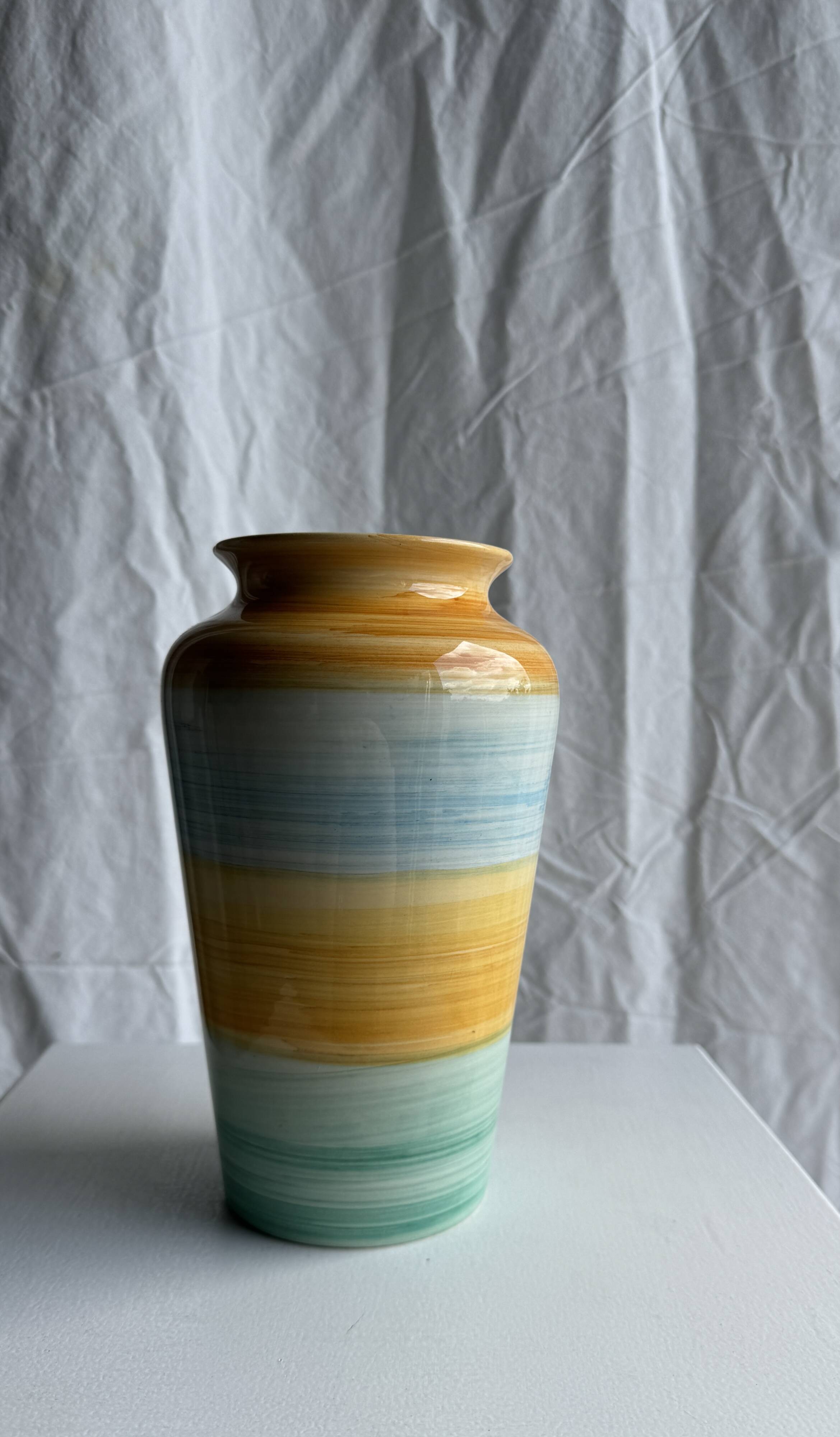 90s vase green, yellow, blue