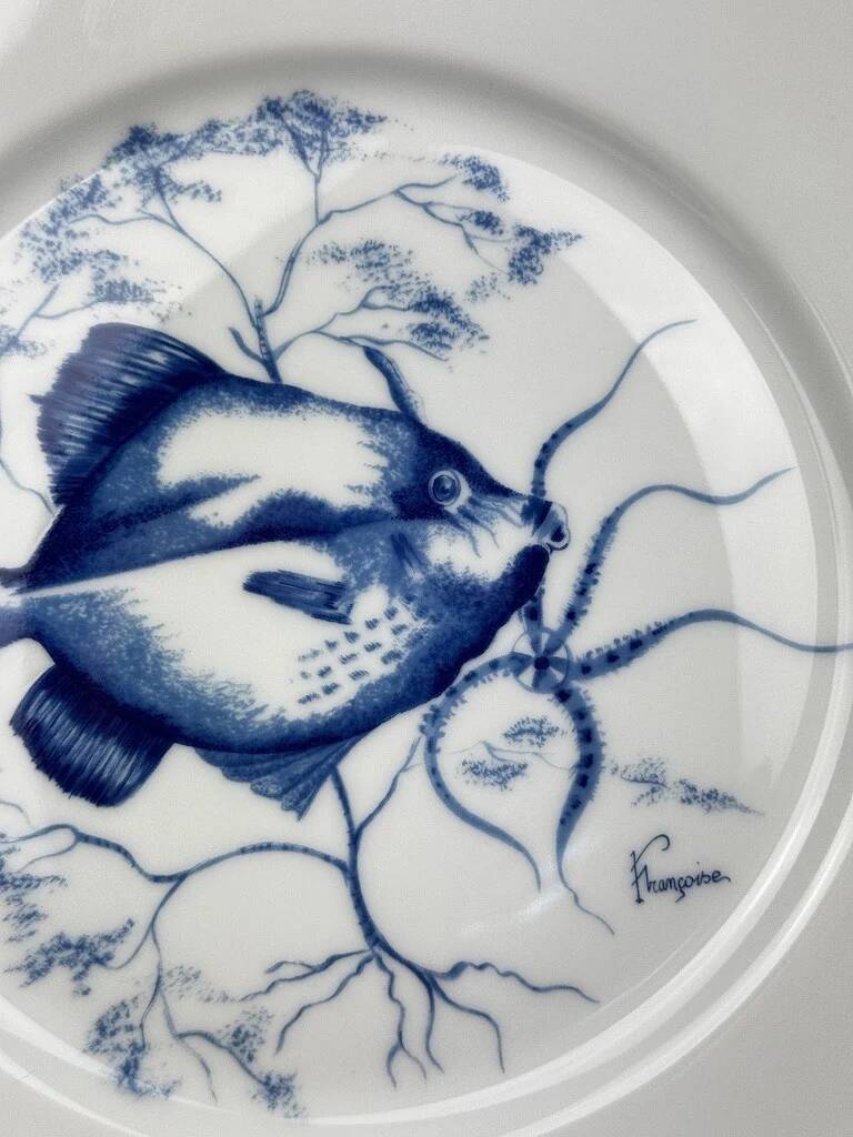 Service of 6 stylised fish dinner plates – Jammet Seignolles