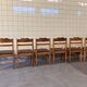 Set of six Scandinavian dining chairs in pine