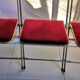 Suite of 4 folding chairs opera red velvet and vintage brass structure