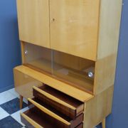 Highboard in two-tone wood with showcase part 1960s by Jitona Czech republic