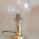 Lampe de chevet en laiton et globe en verre bullé vintage années 60-70