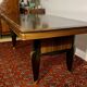 1930 Art Deco dining table in Macassar Ebony and RIO Rosewood, with extensions,