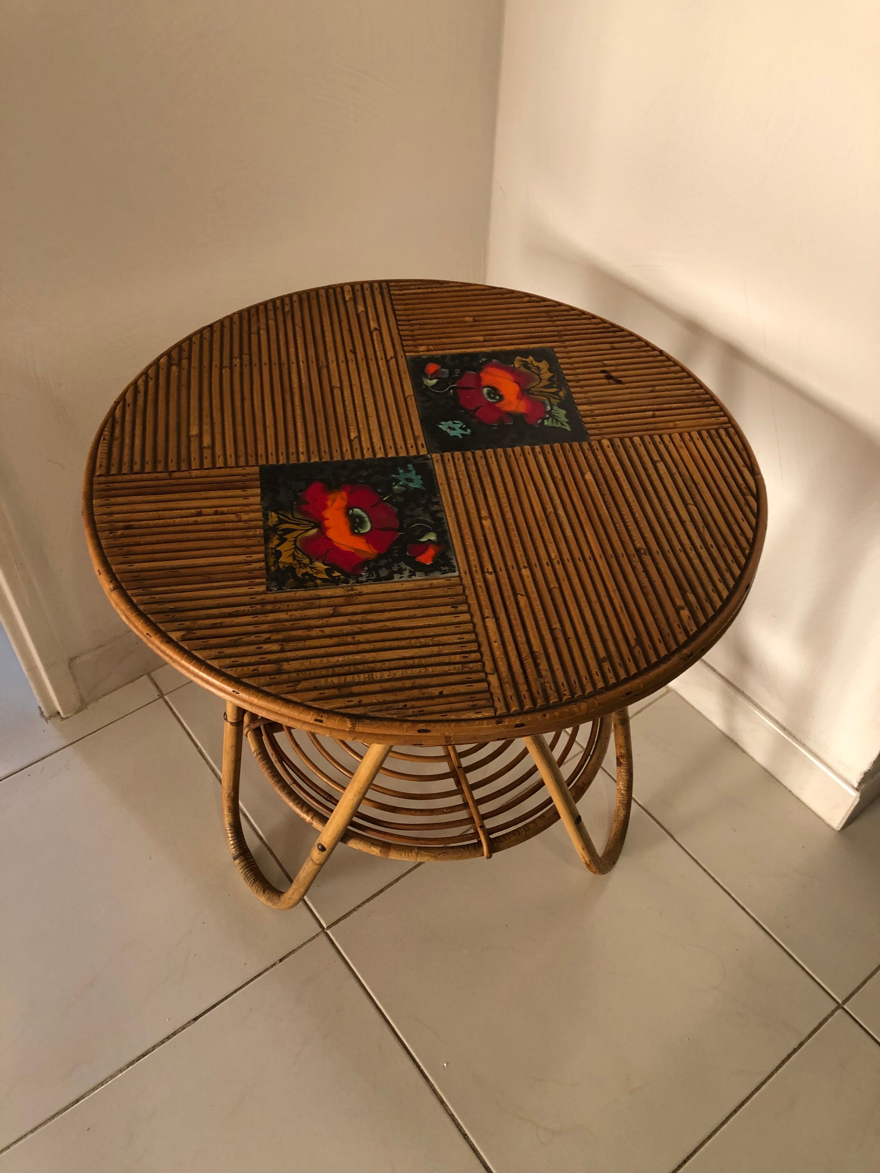 Table basse bambou et céramique