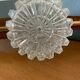Vintage teak, brass and glass chandelier