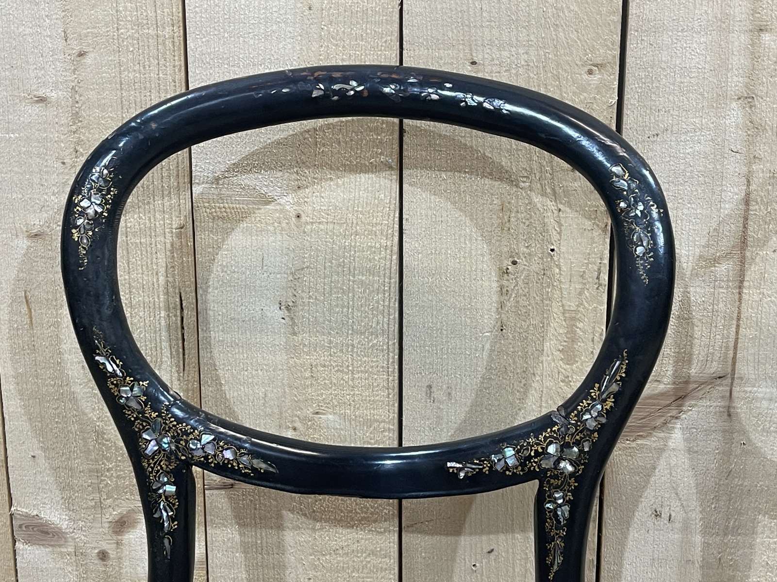 Pair of chairs Napoleon III XIXth in norci wood and mother-of-pearl inlay