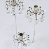 Silver-plated candlestick, faceted Swarovski crystals, Austria, 1960s