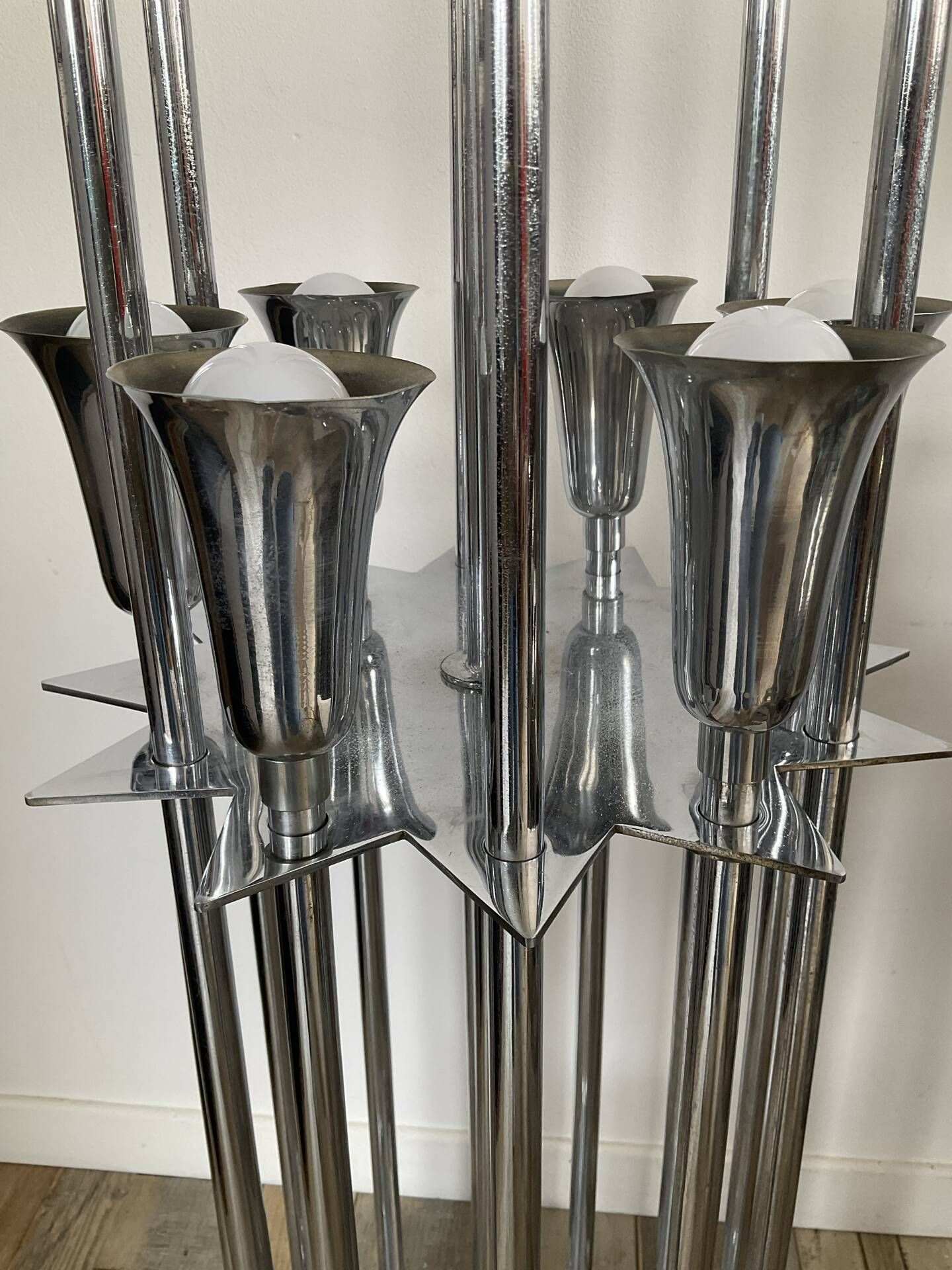 1970s Space Age "trumpet" floor lamp