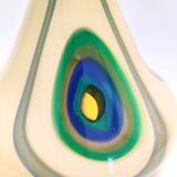 Beige Encased and Hand-blown Glass Decanter Bottle, Italy