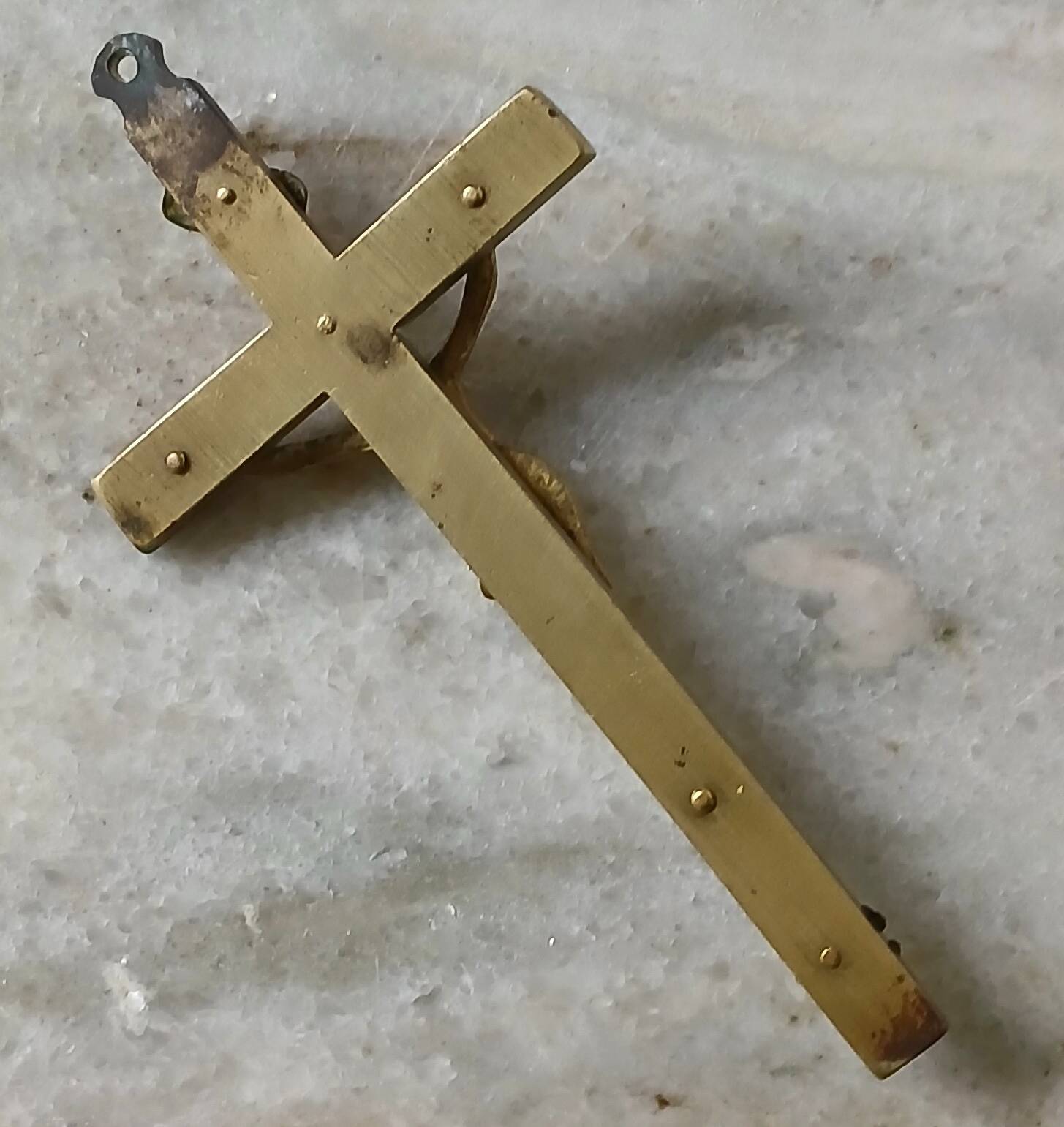 Bronze & ebony "skull" crucifix 19th century